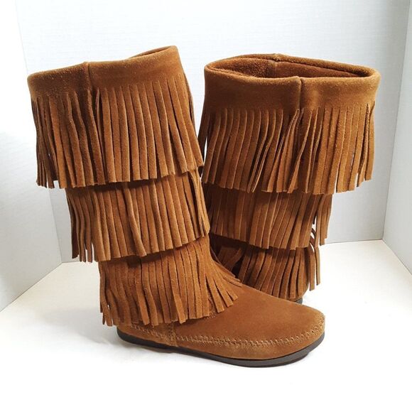 Minnetonka Women's Fringe Pull Up Boot Size 5M - Picture 3 of 11